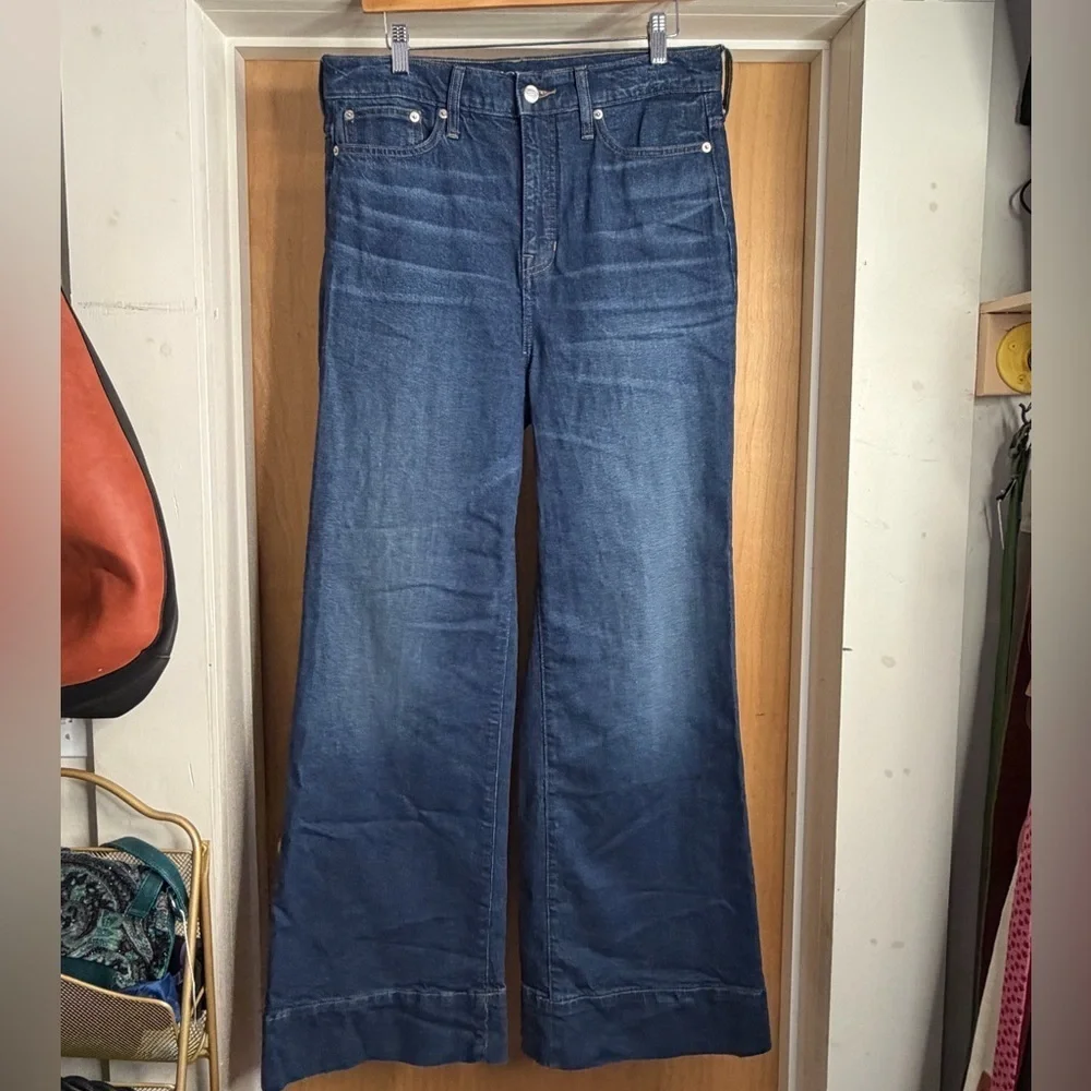 J. Crew Dark Blue Wide-Leg Jeans